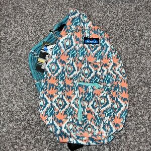 Kavu Coral & Teal Ikat Sling Pack
